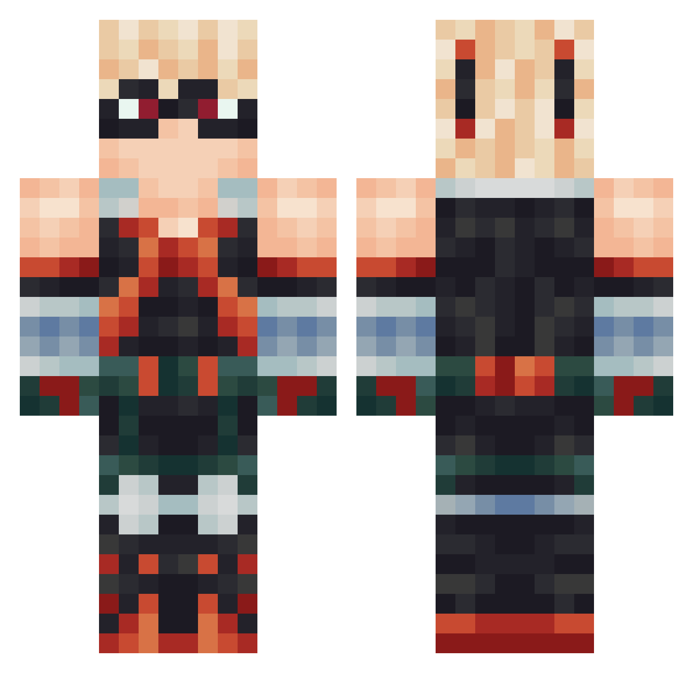 HessGrosLard Minecraft skin, front and back view