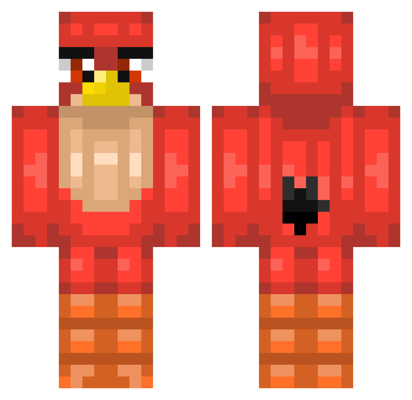 Mixt Minecraft skin, front and back view