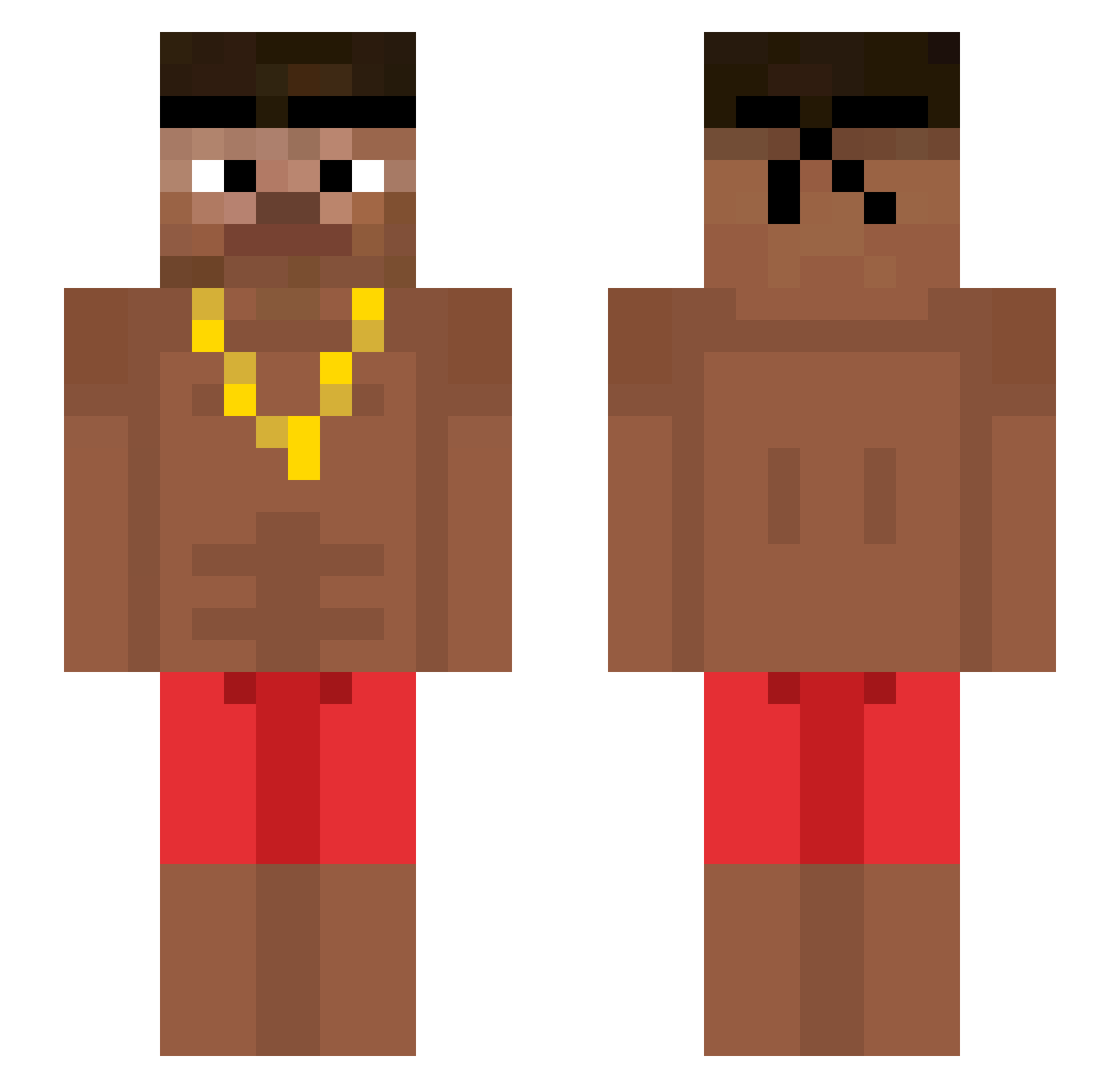 DeathStrikes Minecraft skin, front and back view