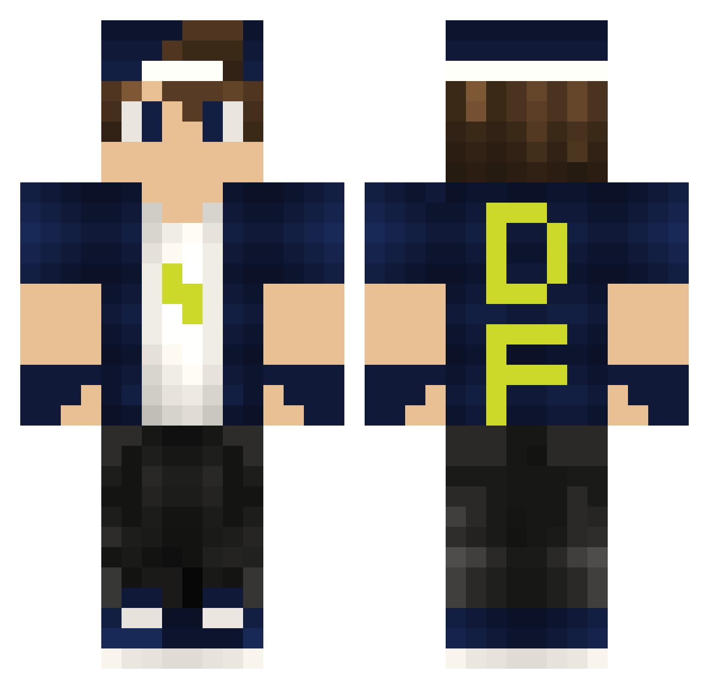 Gand877 Minecraft skin, front and back view