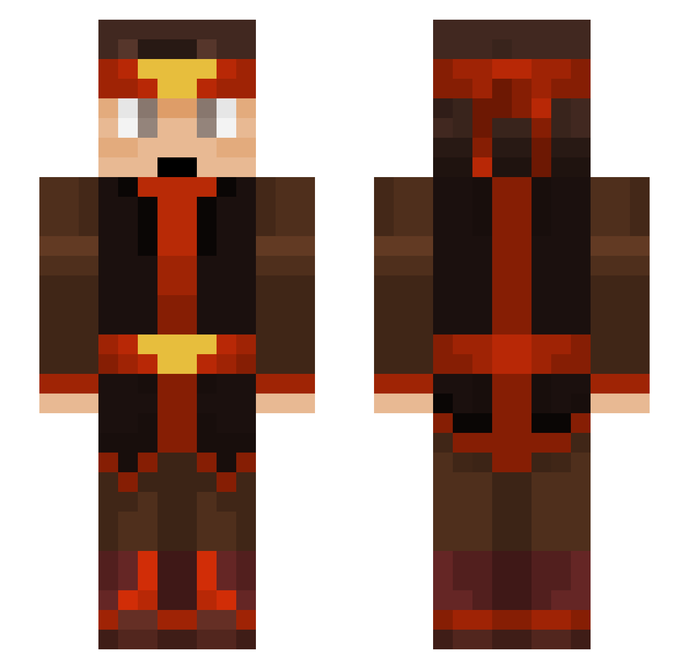 ItzLinkx Minecraft skin, front and back view
