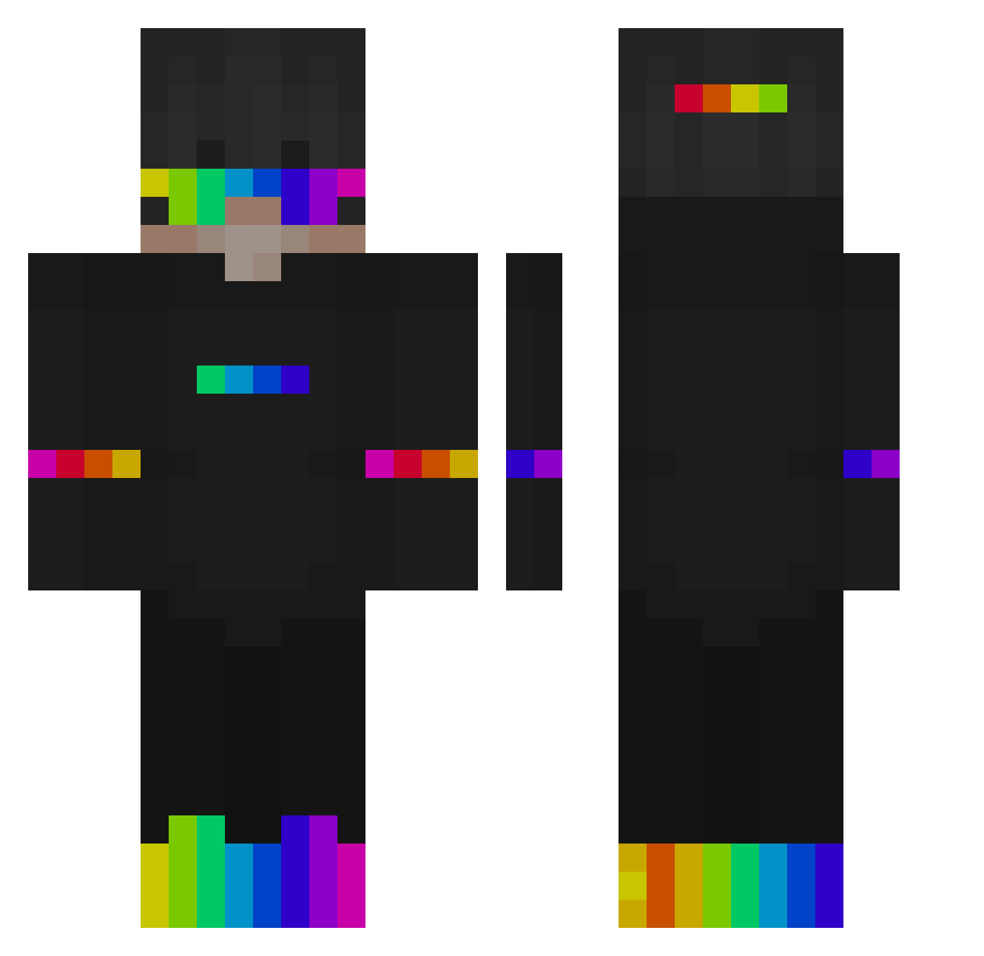 xLierr Minecraft skin, front and back view