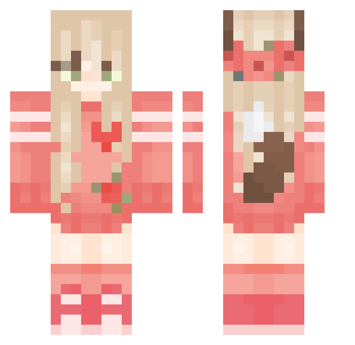 zxlep Minecraft skin, front and back view