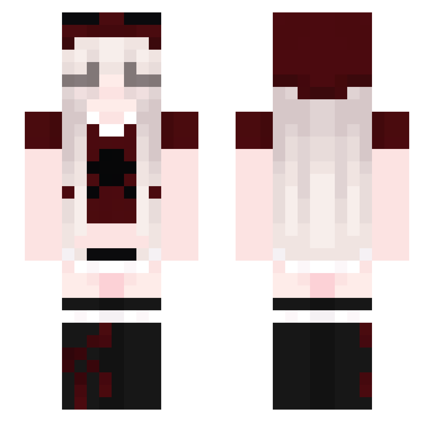 Pysia453 Minecraft skin, front and back view