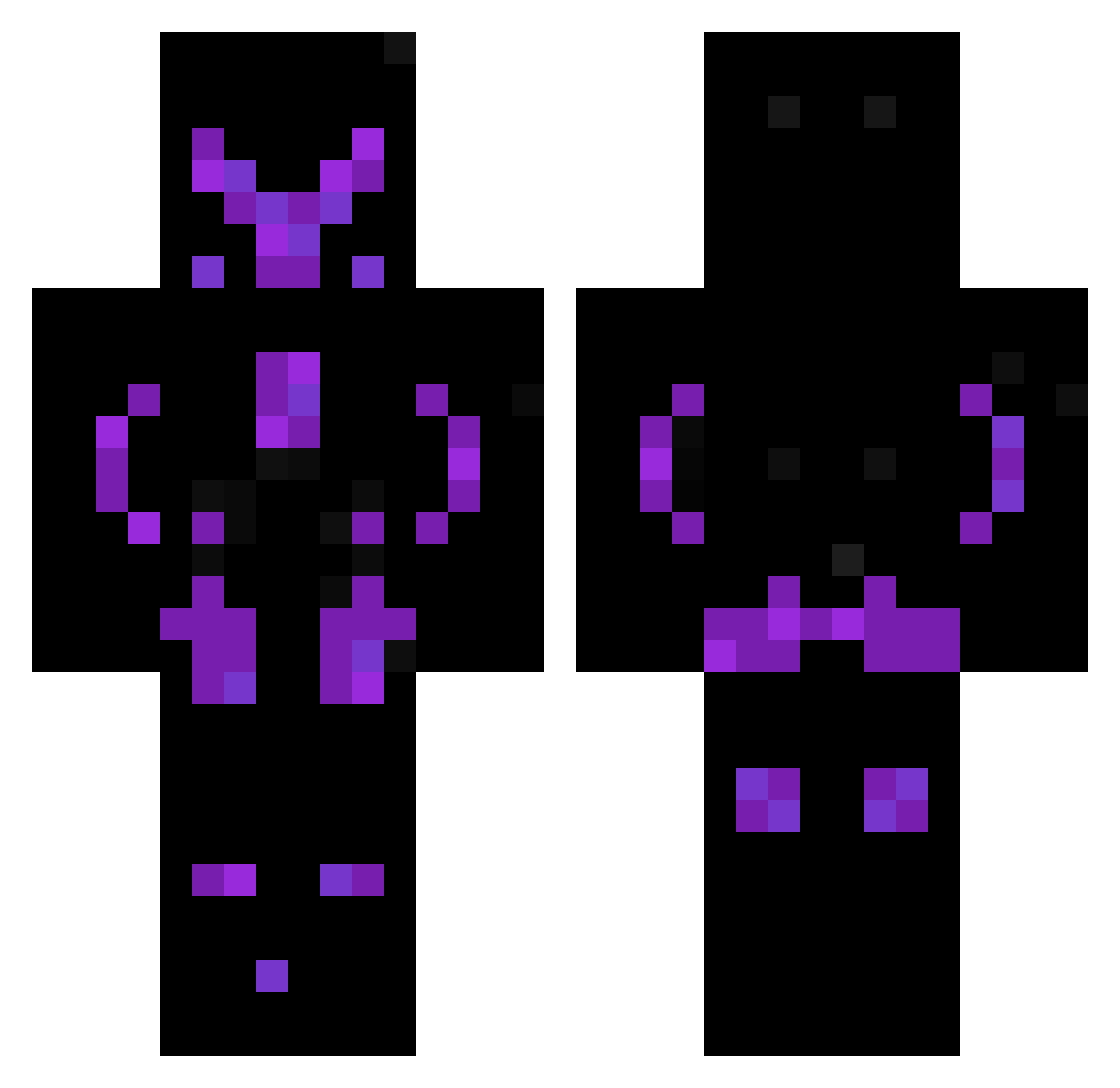 PrismaCrystal Minecraft skin, front and back view