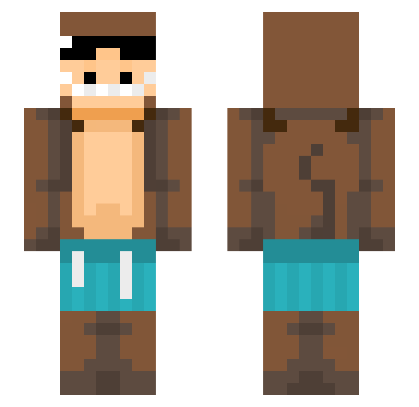 manmonke Minecraft skin, front and back view