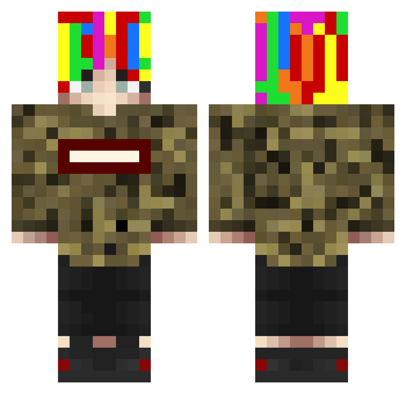 MiguelC427 Minecraft skin, front and back view