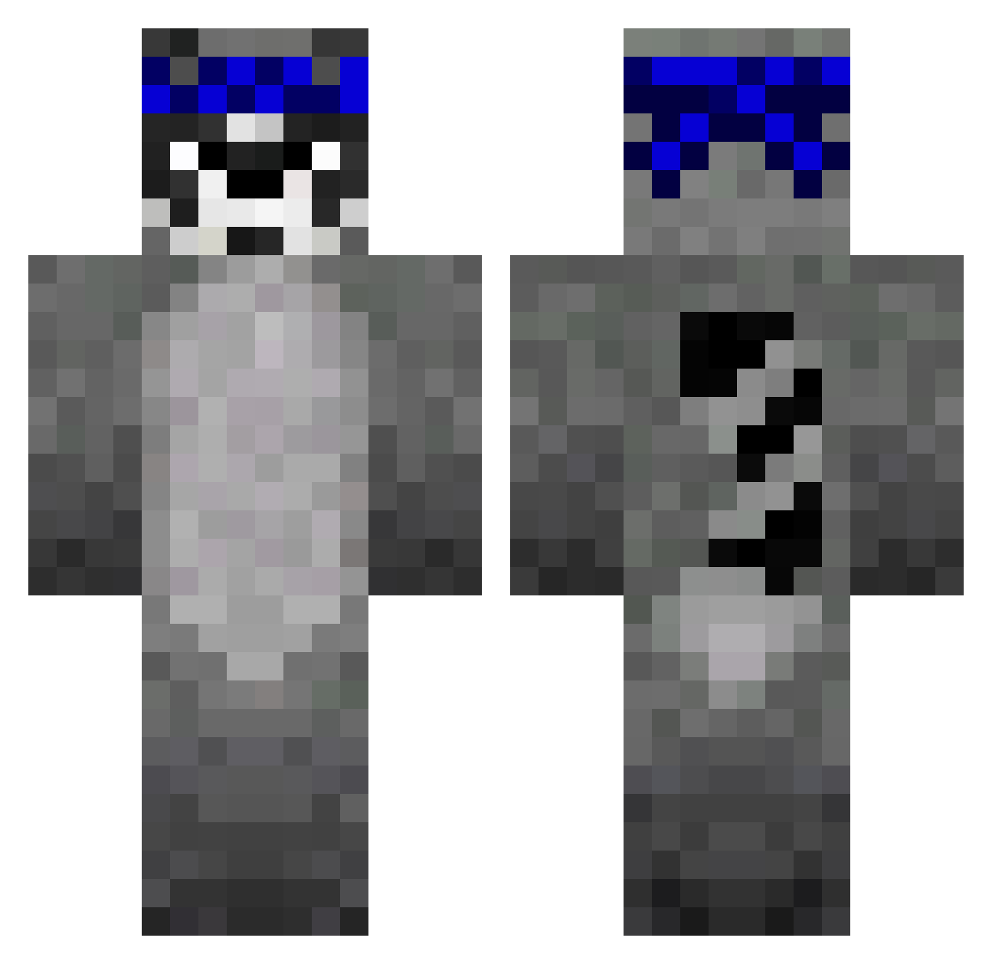 Selfdestruct05 Minecraft skin, front and back view
