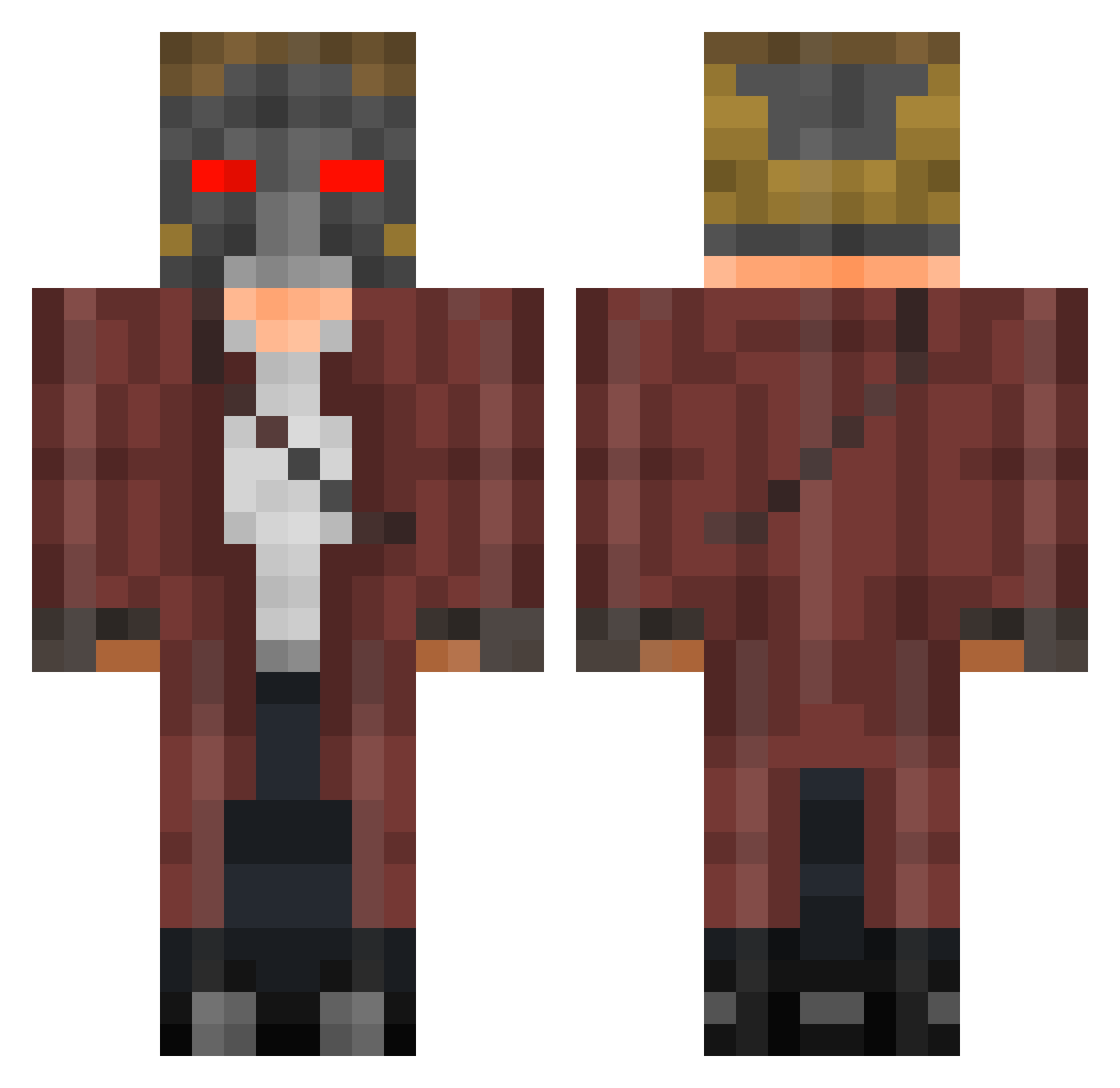 Zidex09 Minecraft skin, front and back view