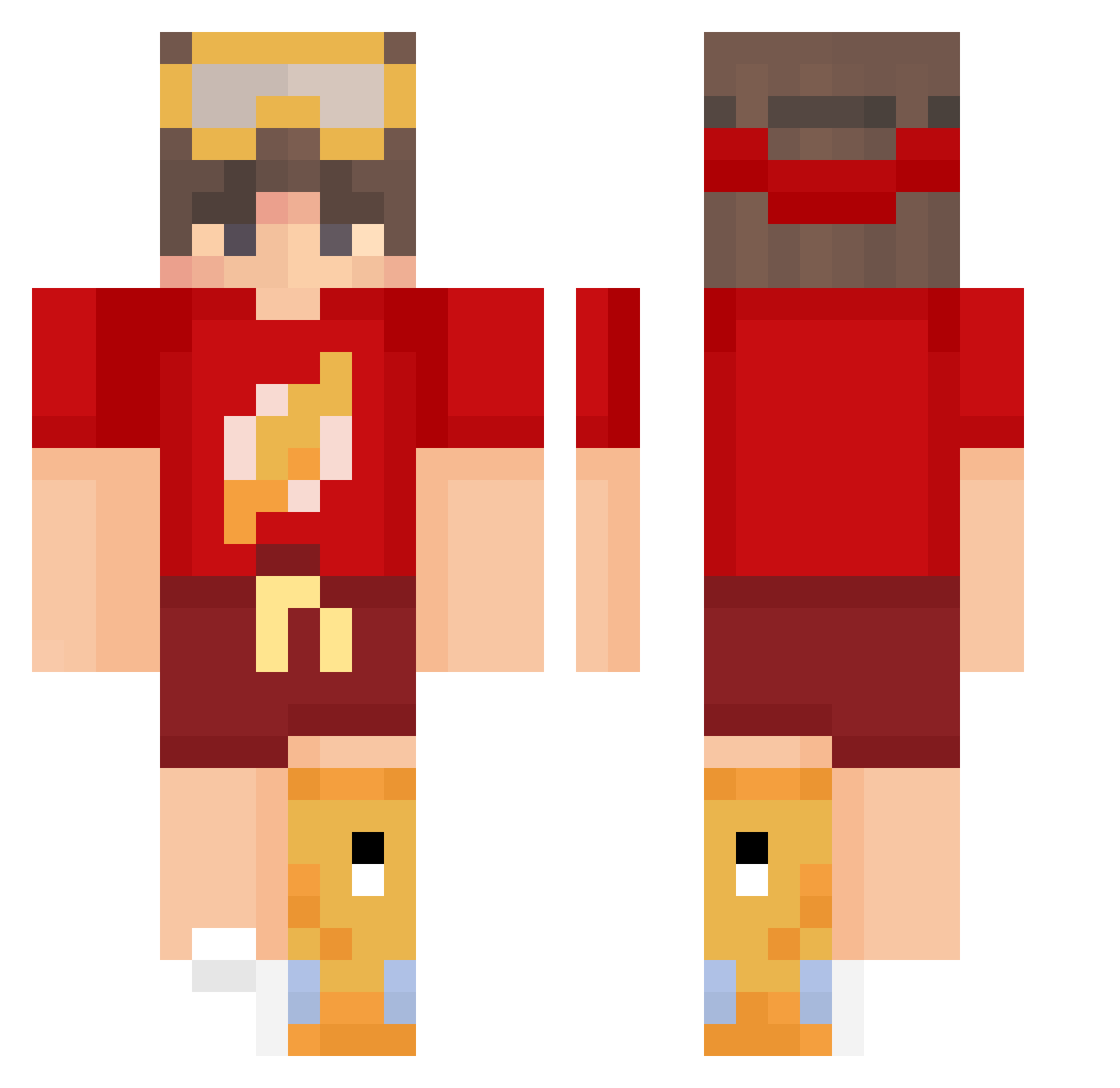 Minyah0400 Minecraft skin, front and back view