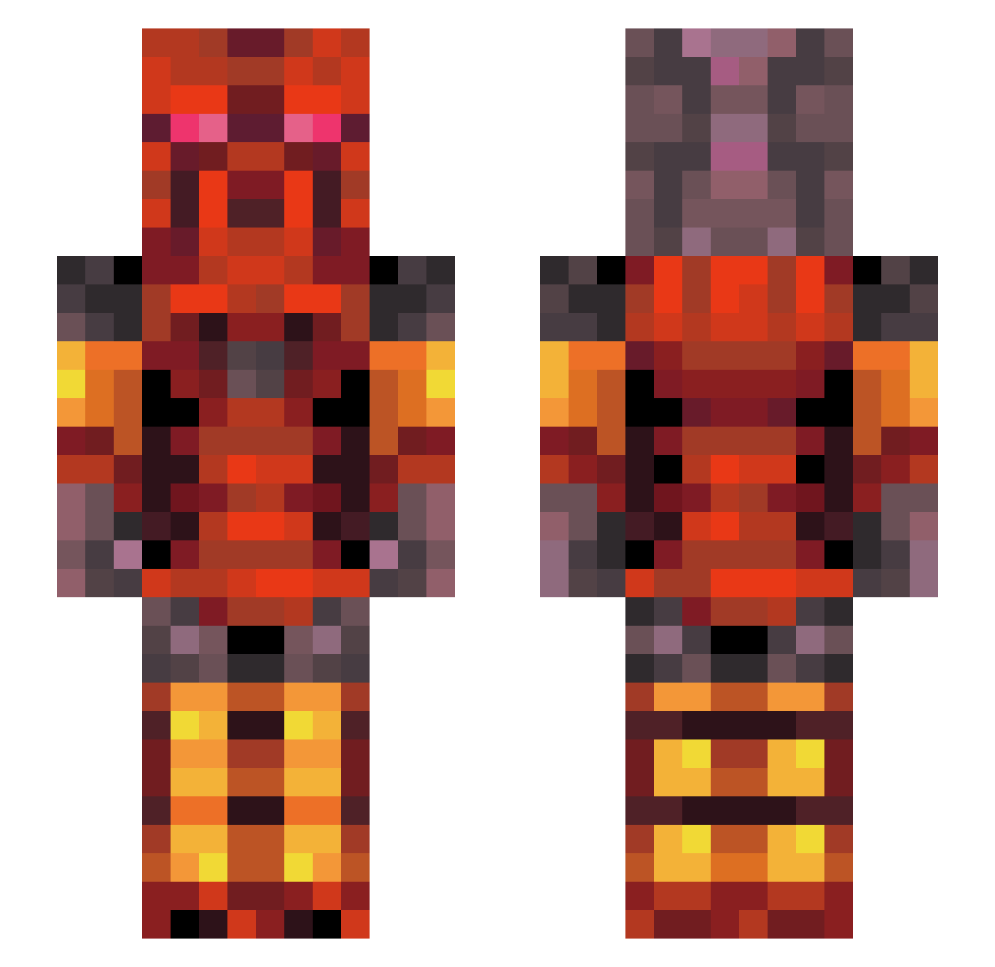 SebPalta Minecraft skin, front and back view