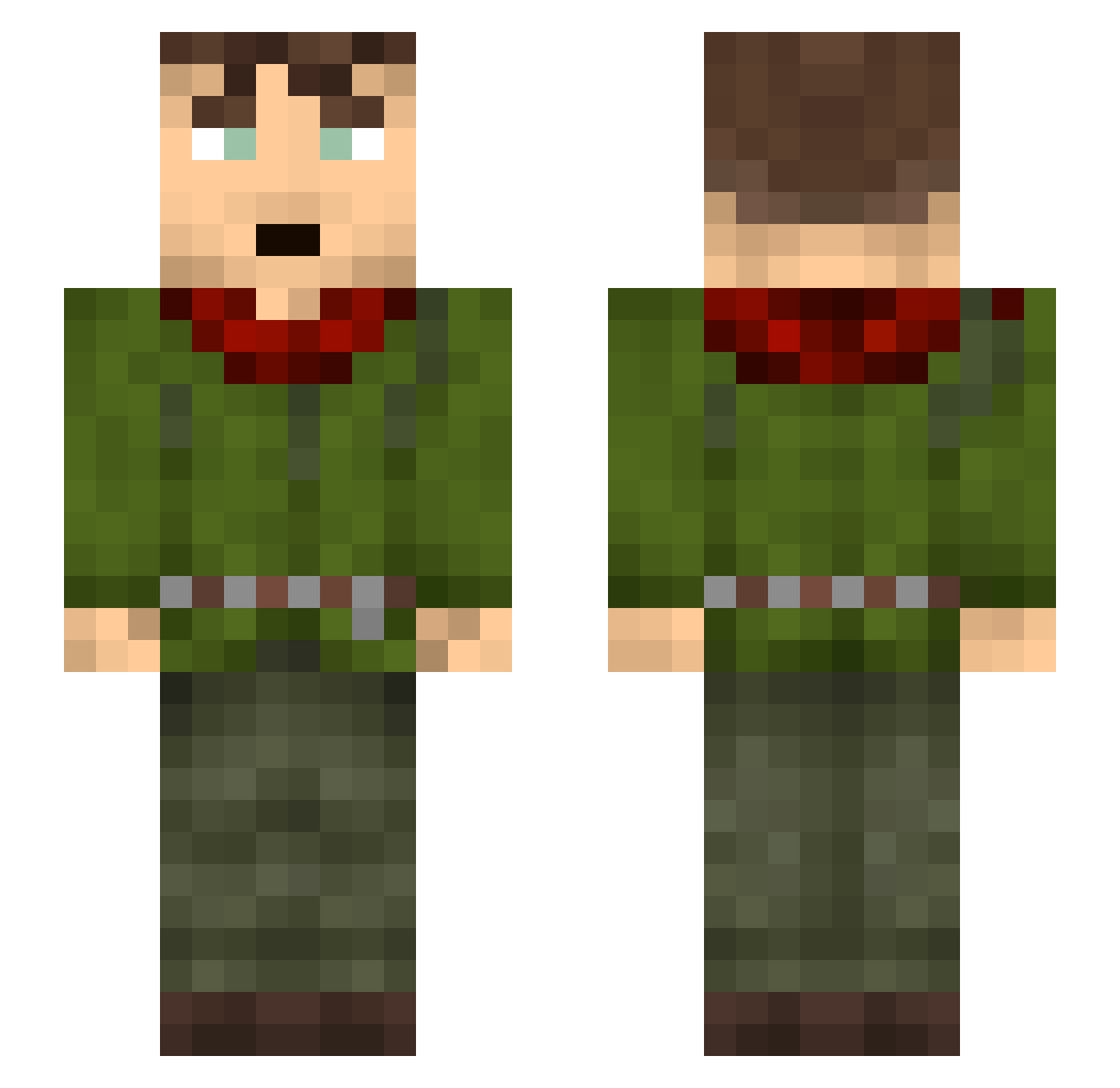 Zagna Minecraft skin, front and back view