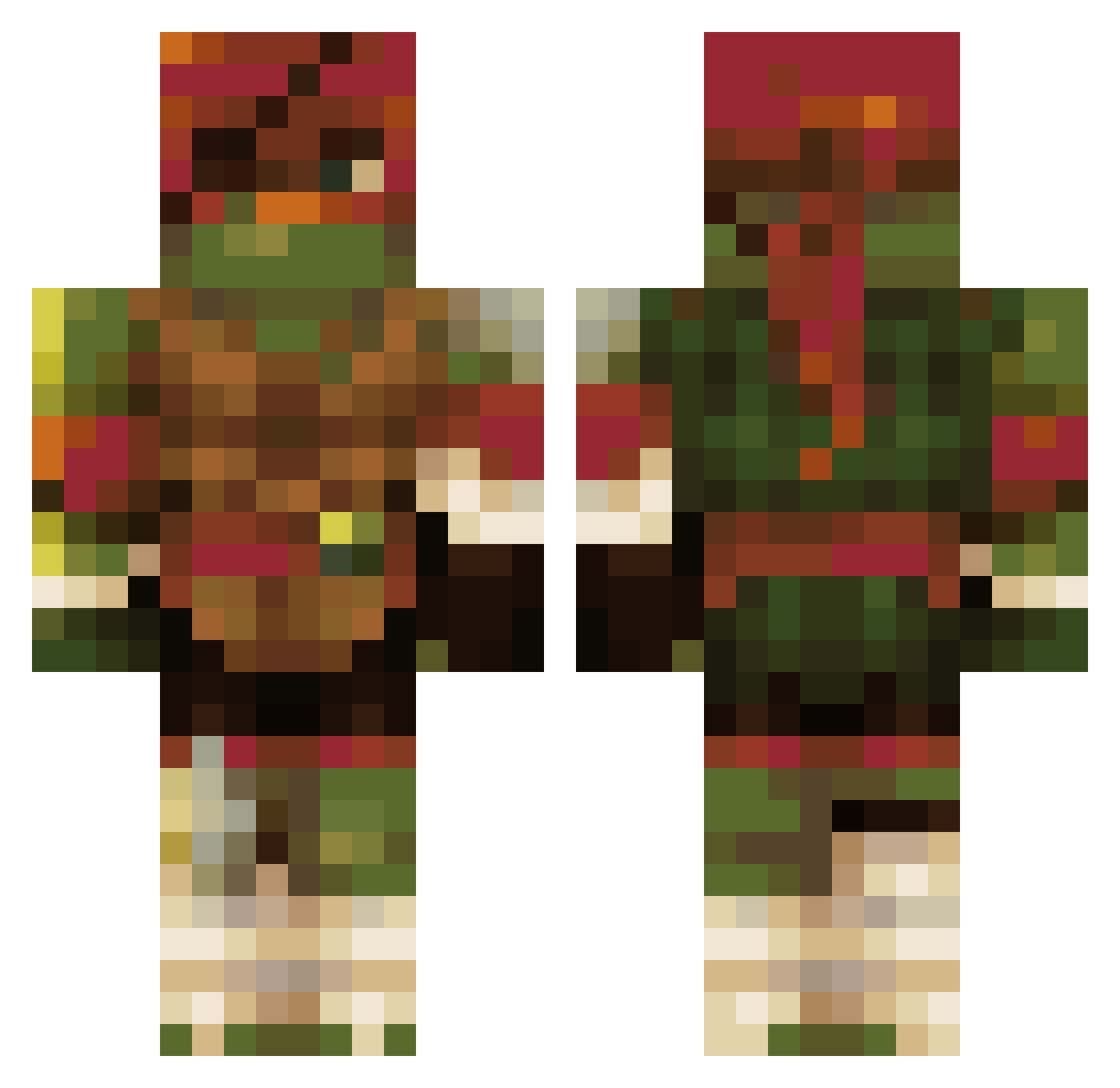 R41nbowG4m3r Minecraft skin, front and back view