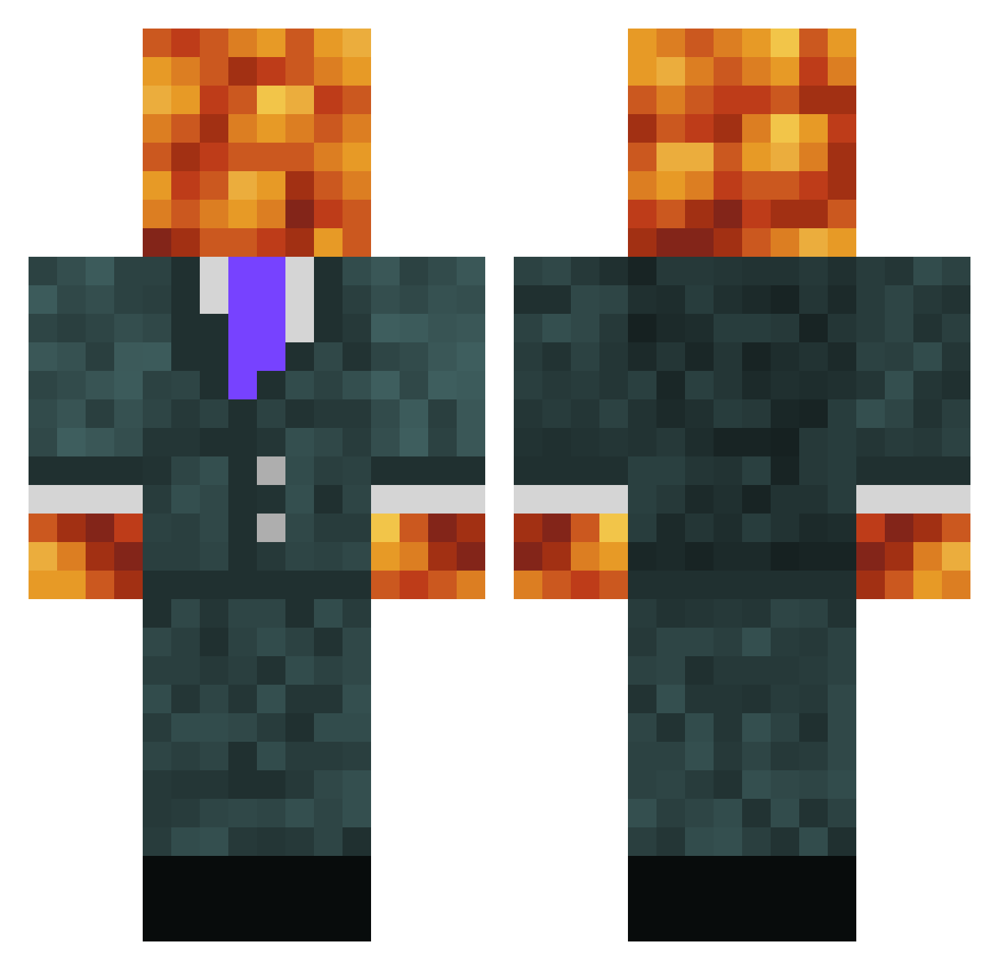 TheOnlyBeanMan Minecraft skin, front and back view