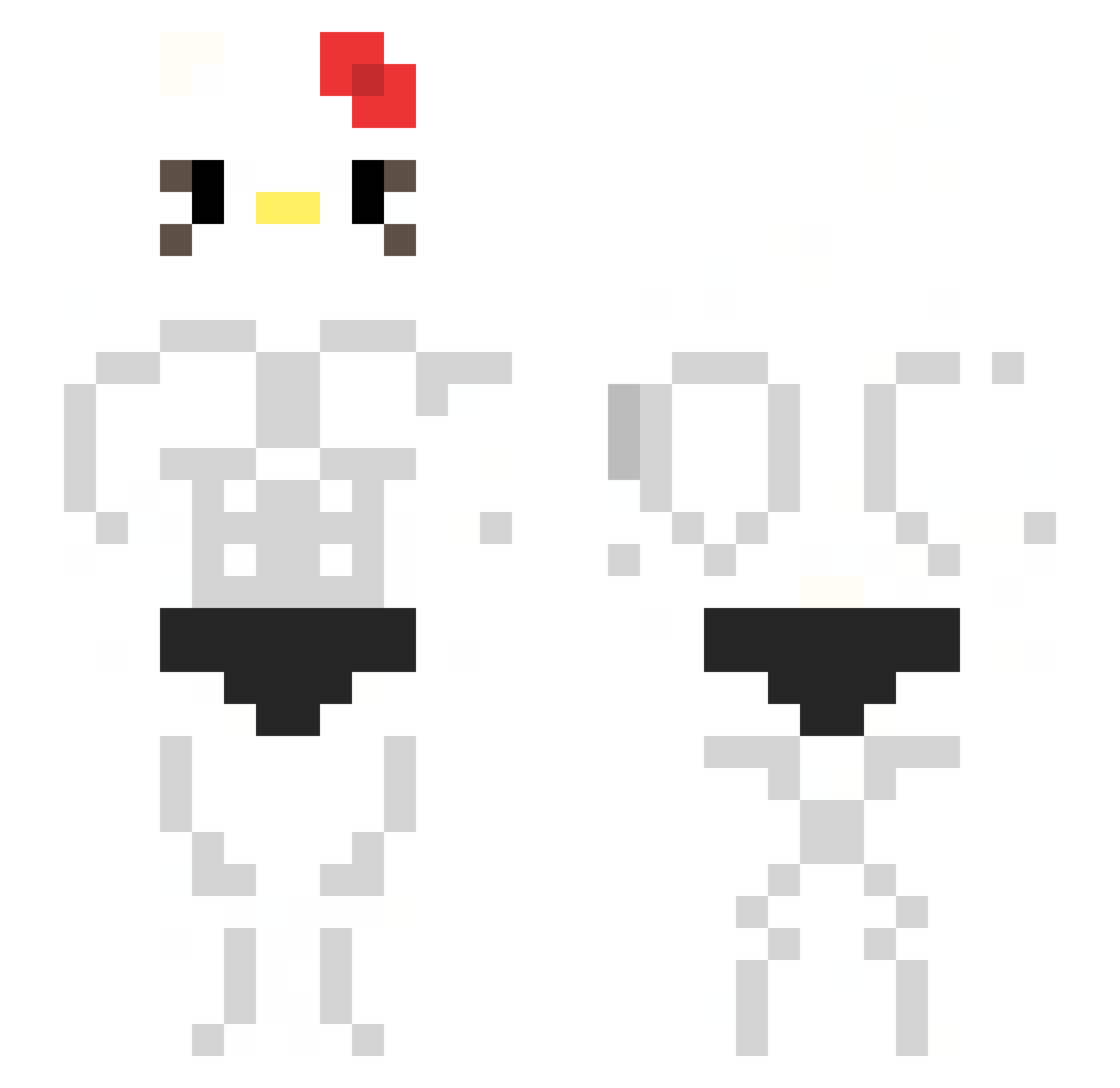 uvvumeow Minecraft skin, front and back view