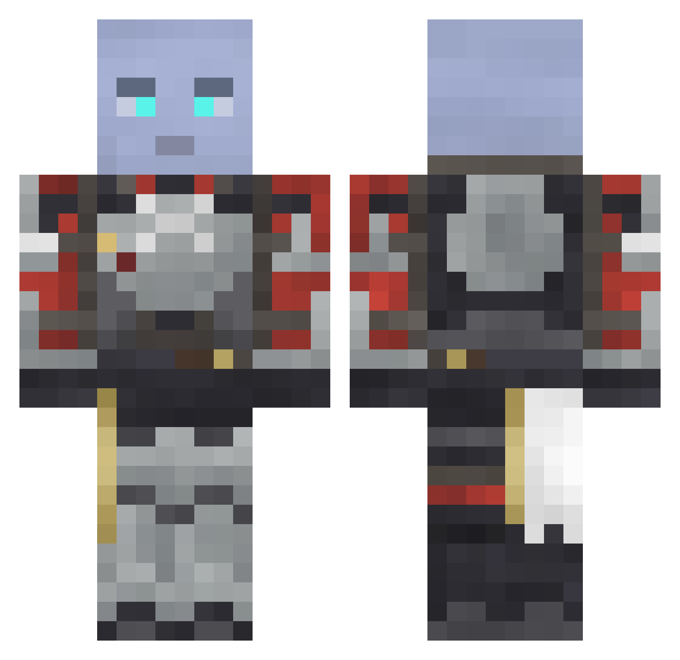 Aetherous Minecraft skin, front and back view