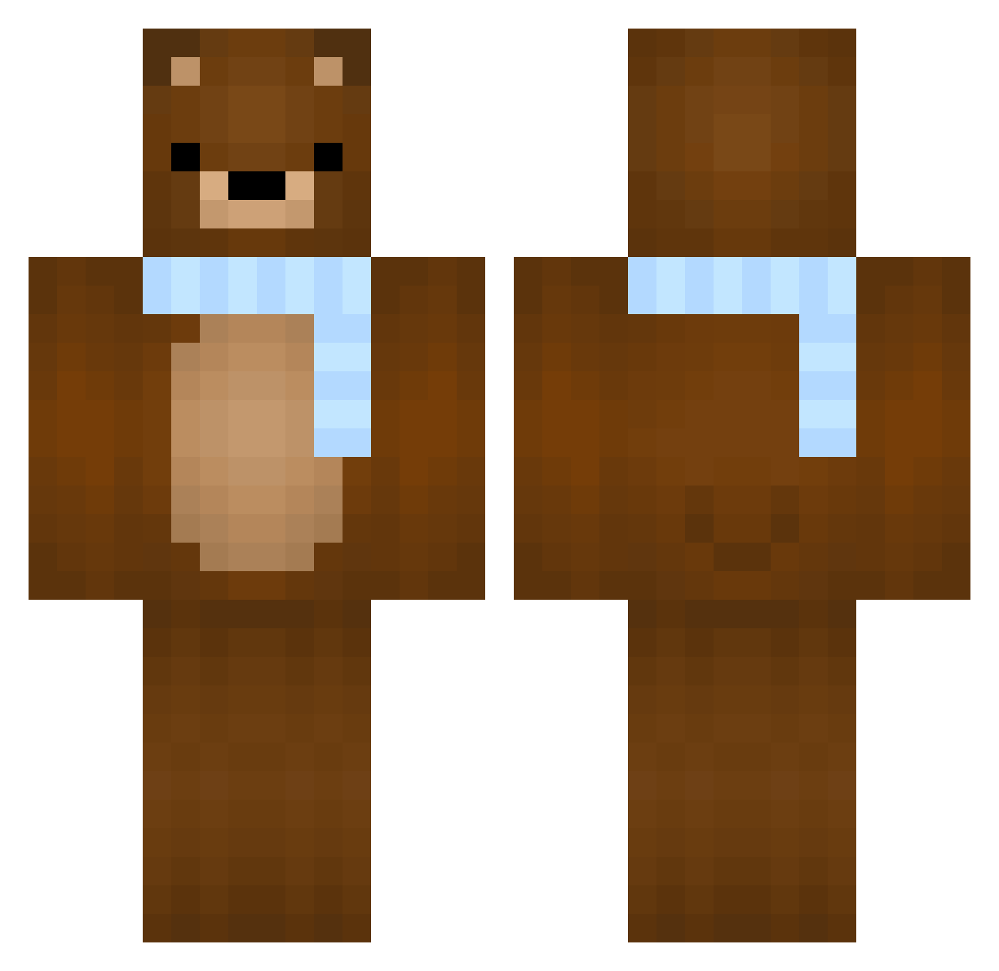 sokomatic Minecraft skin, front and back view