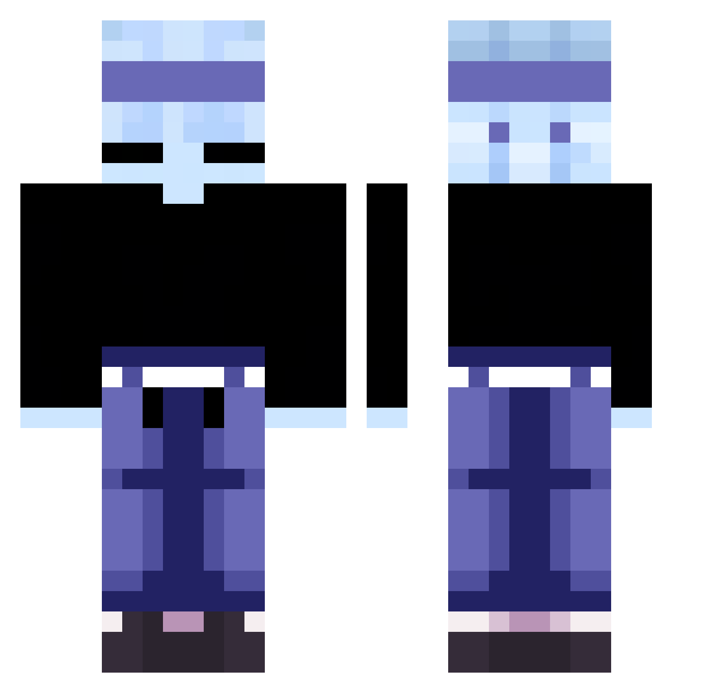 soudeDeus Minecraft skin, front and back view