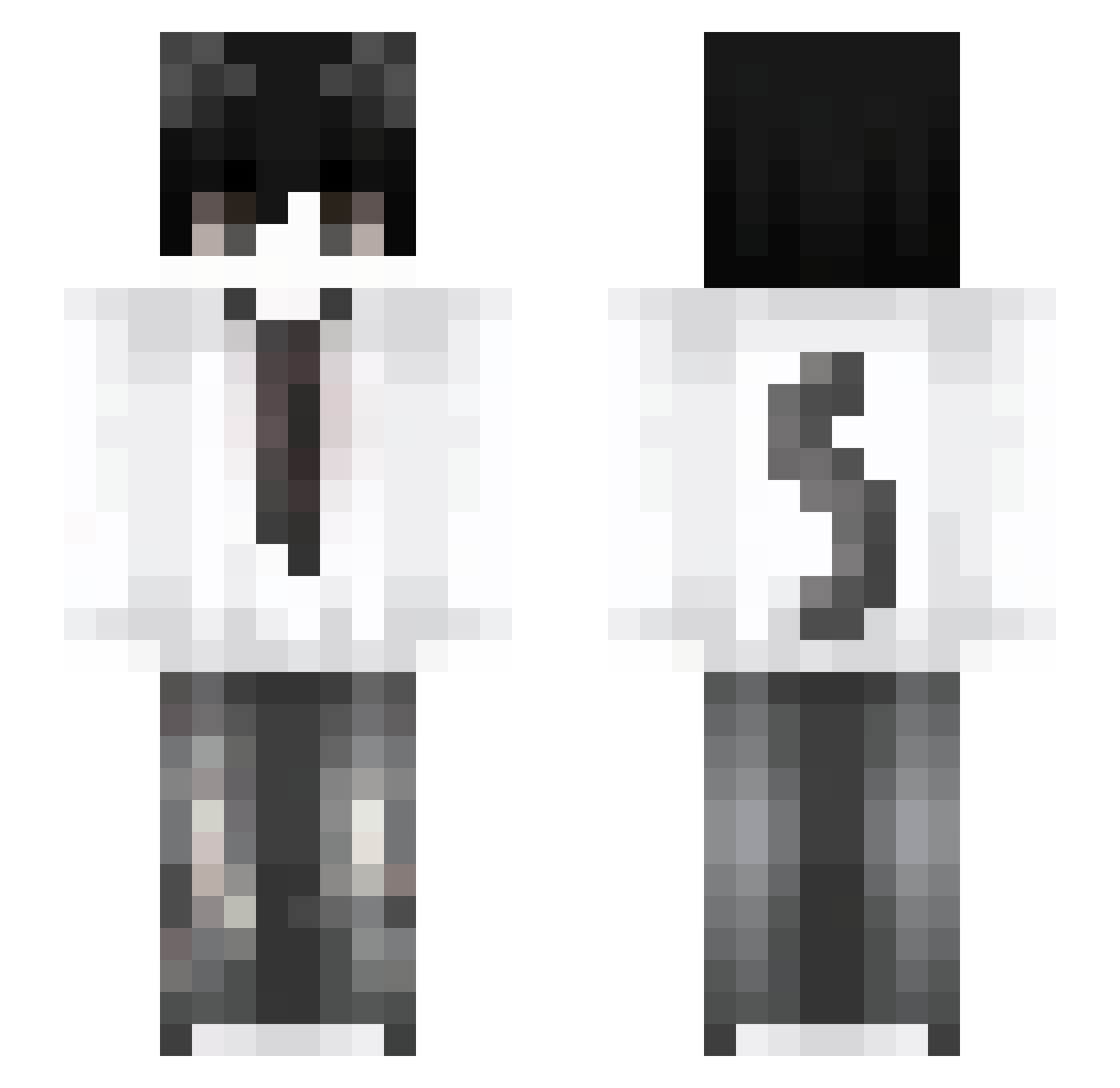 105x Minecraft skin, front and back view