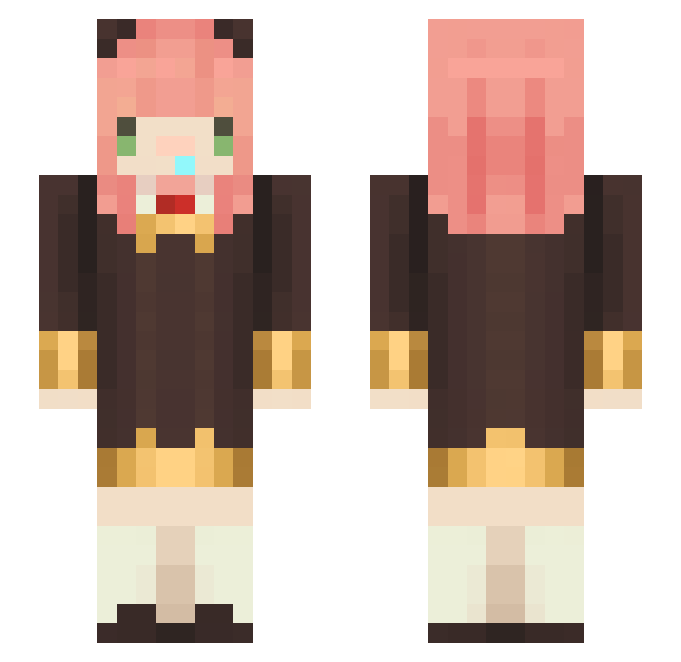 _white_paper_ Minecraft skin, front and back view