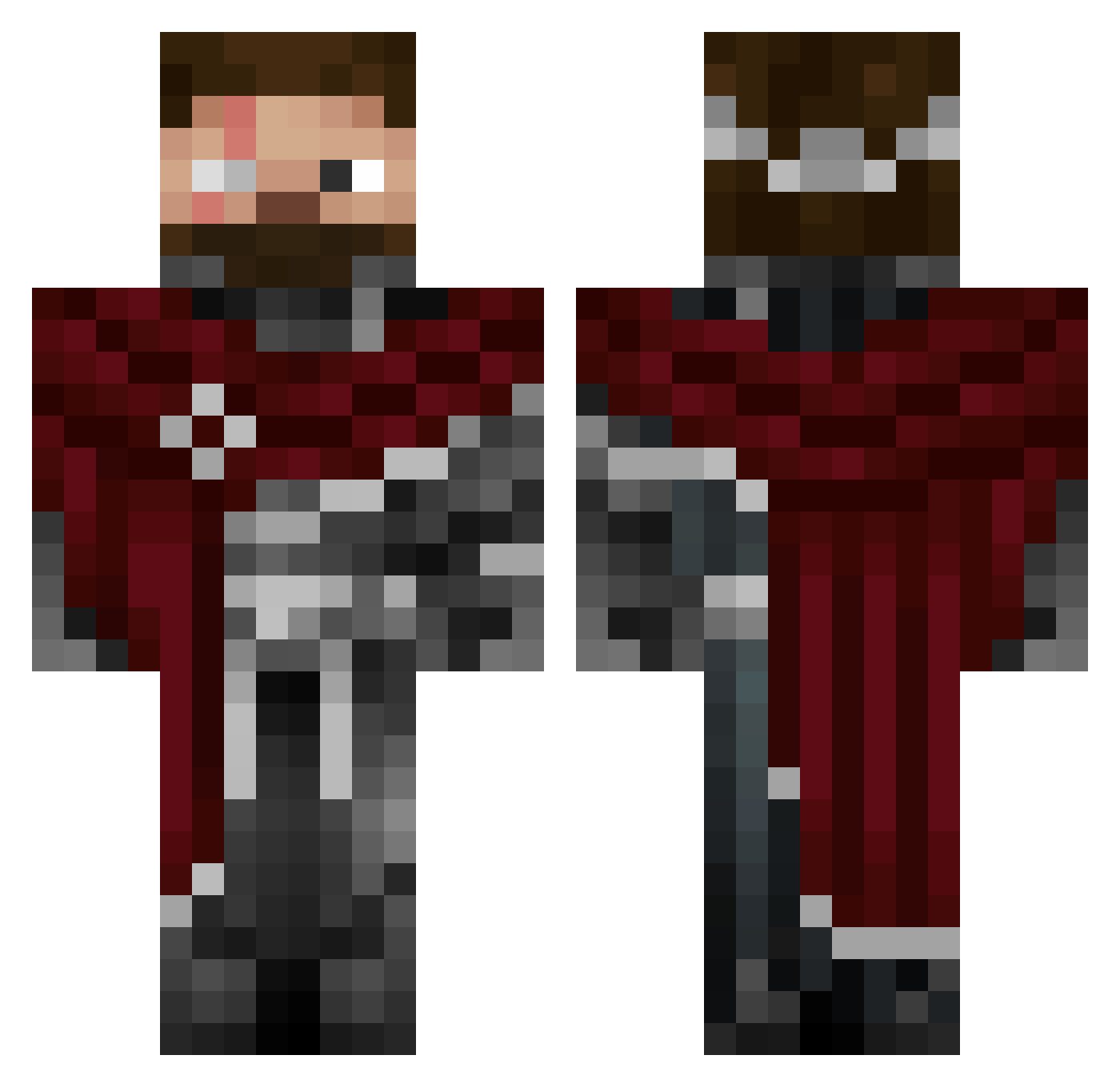 vElexro Minecraft skin, front and back view