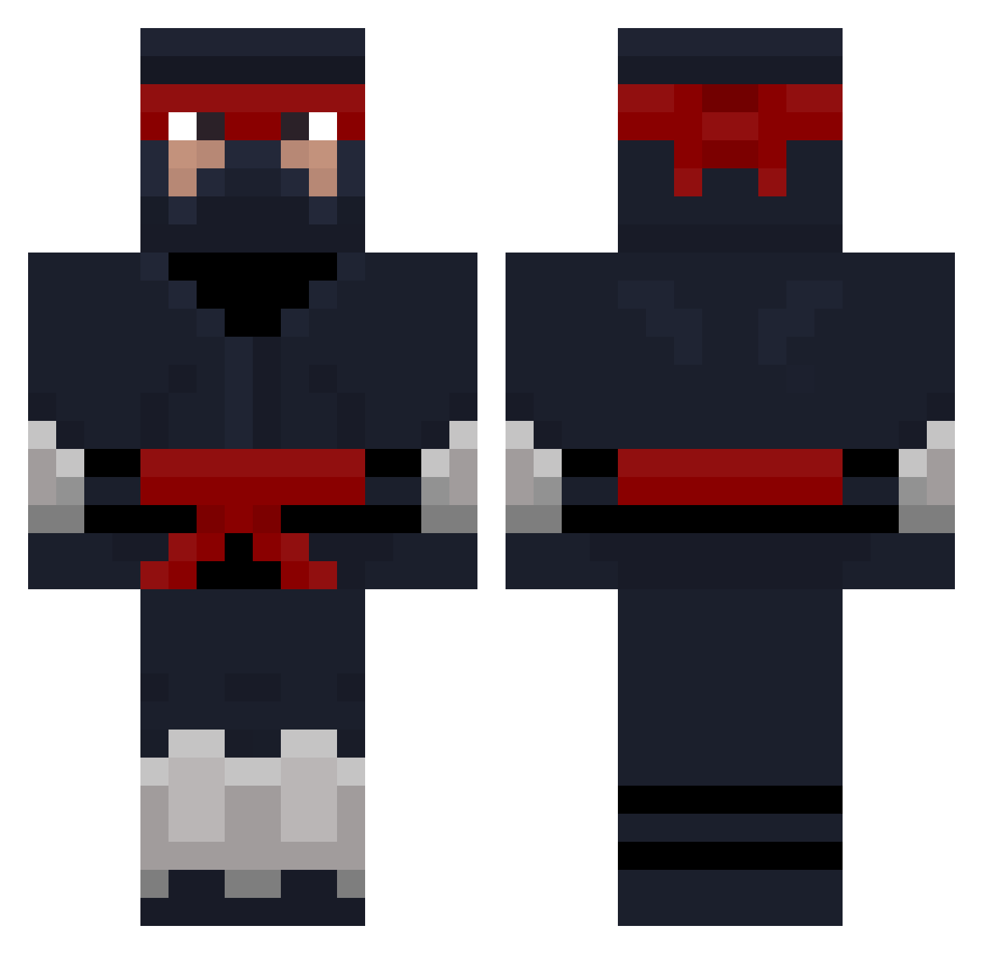 notllmar Minecraft skin, front and back view