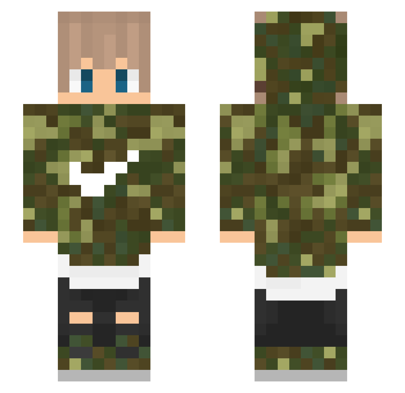 Hiye_ Minecraft skin, front and back view