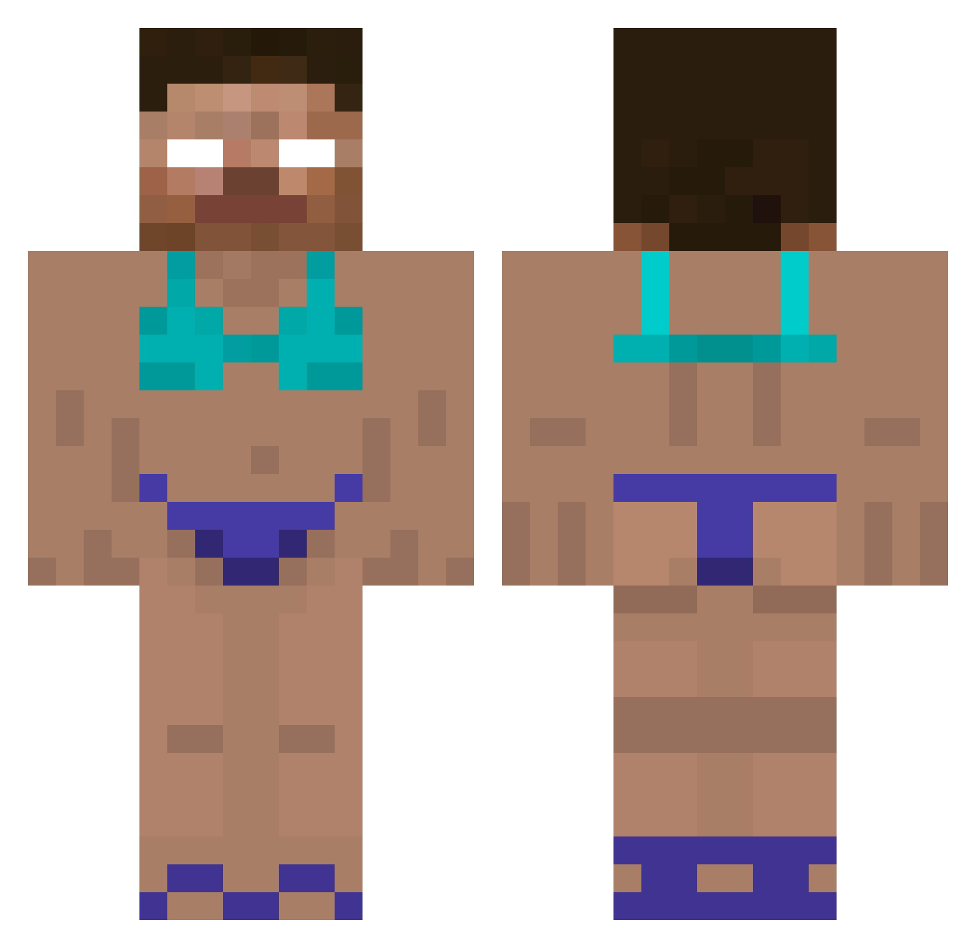 tbzkdl Minecraft skin, front and back view