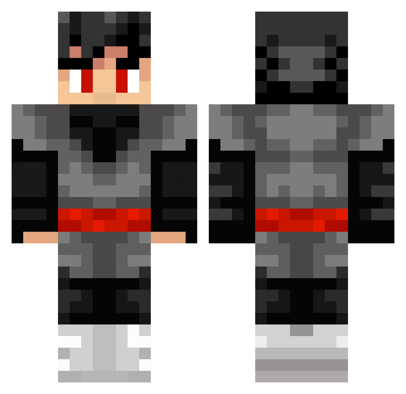 EnvyHD Minecraft skin, front and back view