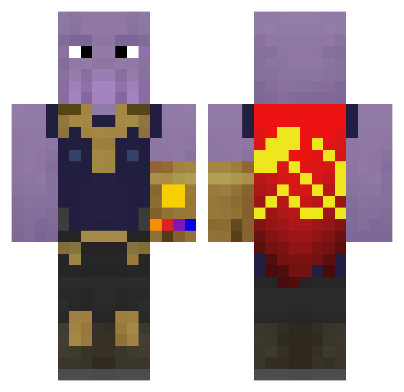 1af_ Minecraft skin, front and back view