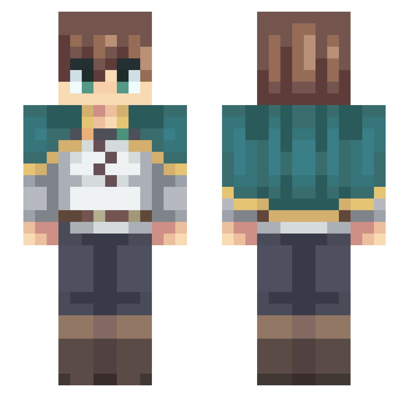 darkmonger12 Minecraft skin, front and back view