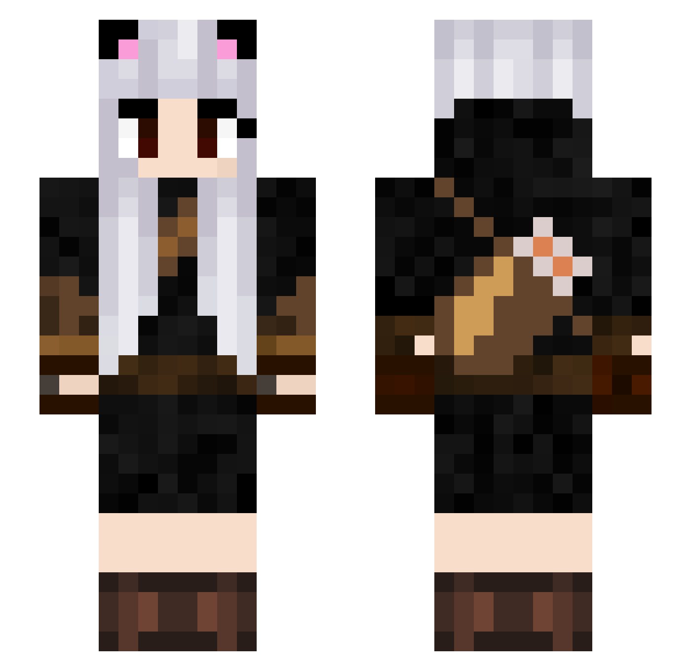 Dayna Minecraft skin, front and back view