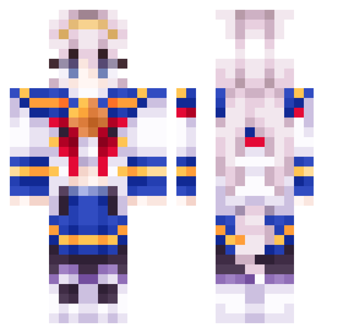 Combat69 Minecraft skin, front and back view
