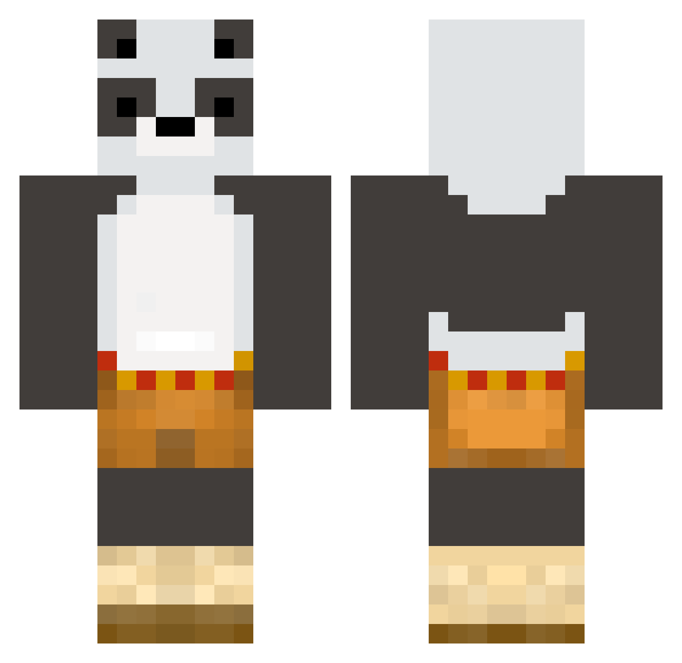 Te_toki Minecraft skin, front and back view