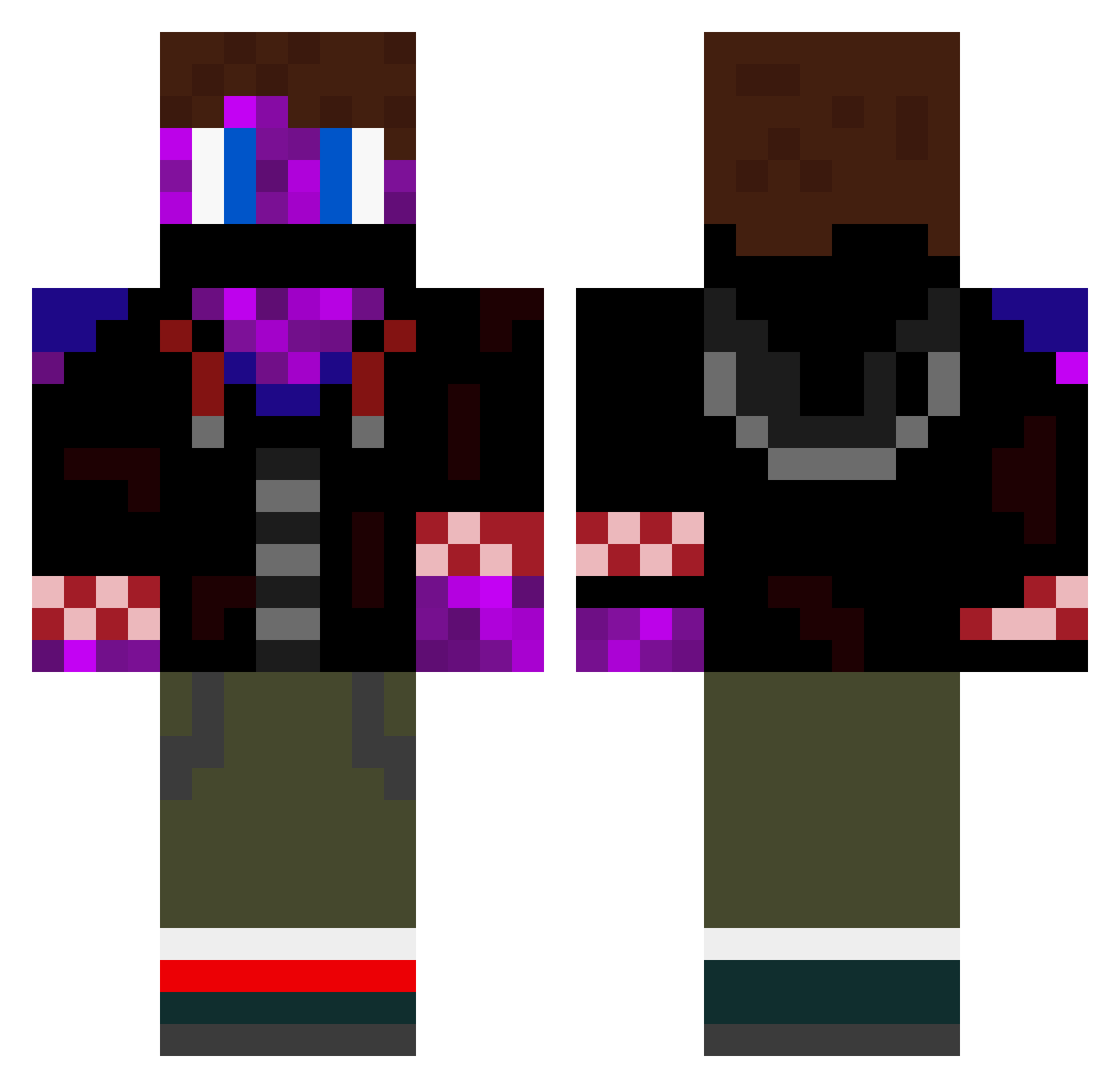 Mrsir701 Minecraft skin, front and back view