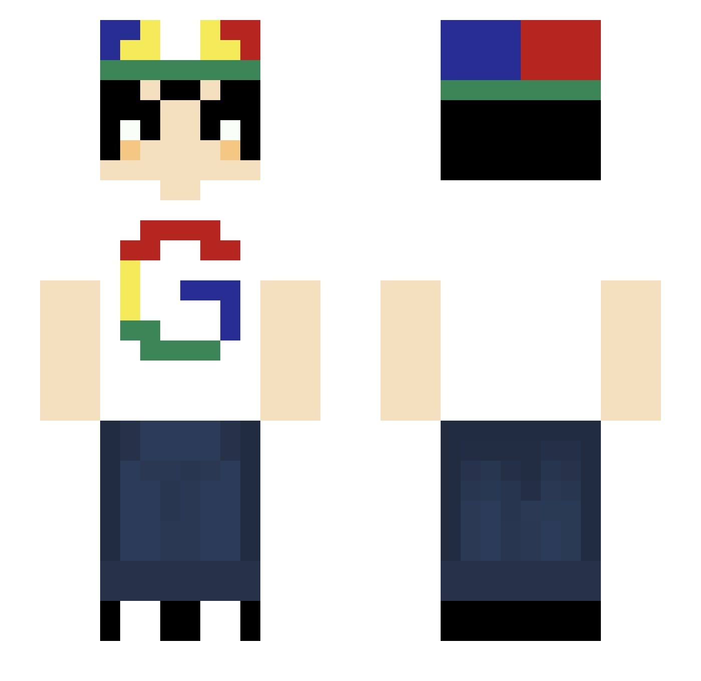 halupki Minecraft skin, front and back view