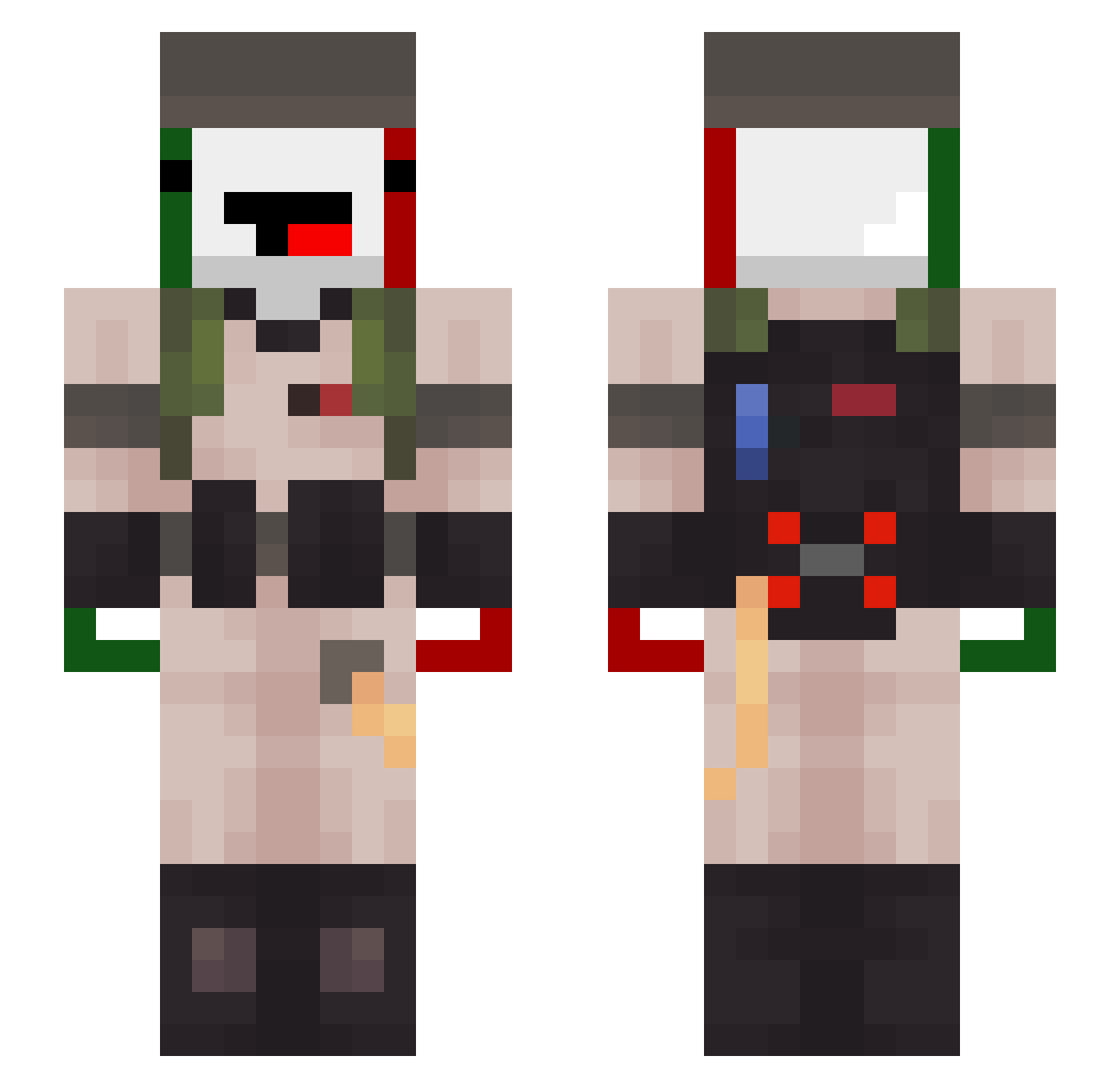 noritamia Minecraft skin, front and back view