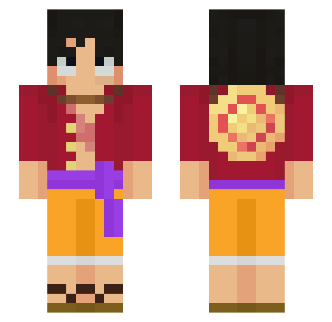 DerEnner Minecraft skin, front and back view