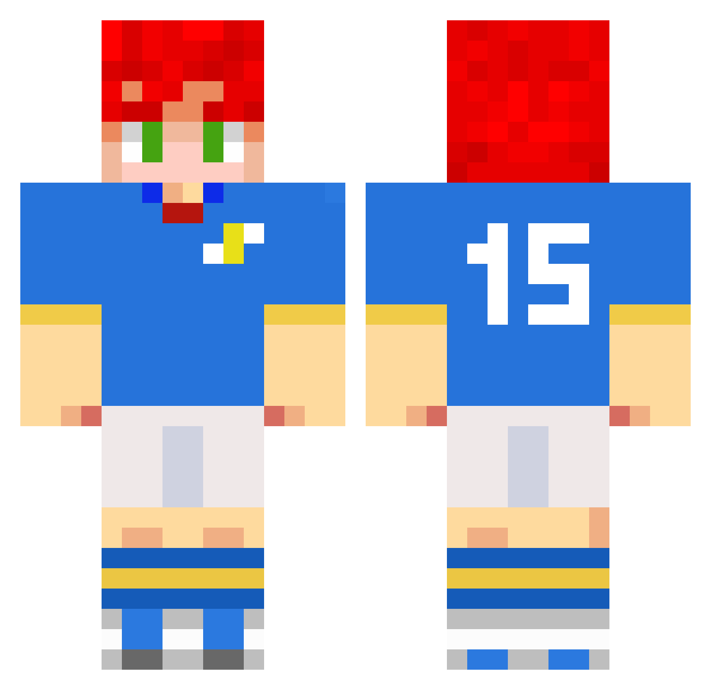 XavierFoster_ Minecraft skin, front and back view