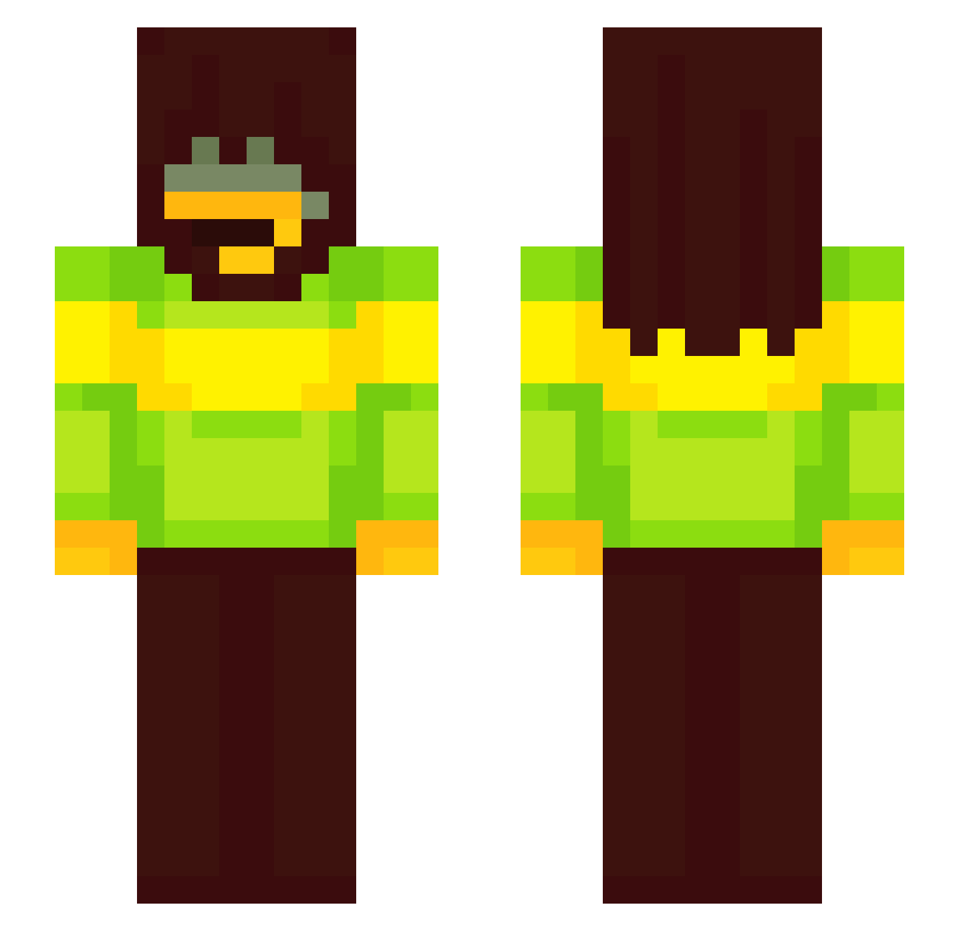 Gomark000 Minecraft skin, front and back view
