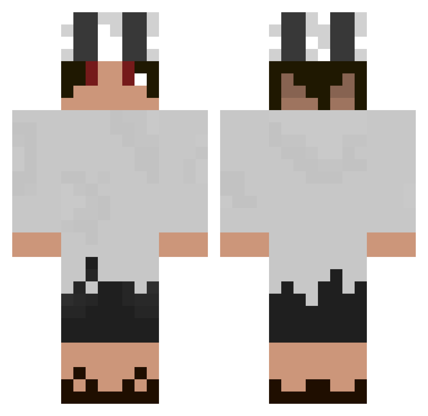 Caldeira Minecraft skin, front and back view