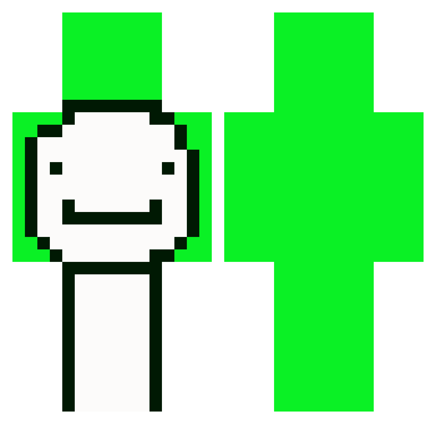 TheKiz Minecraft skin, front and back view