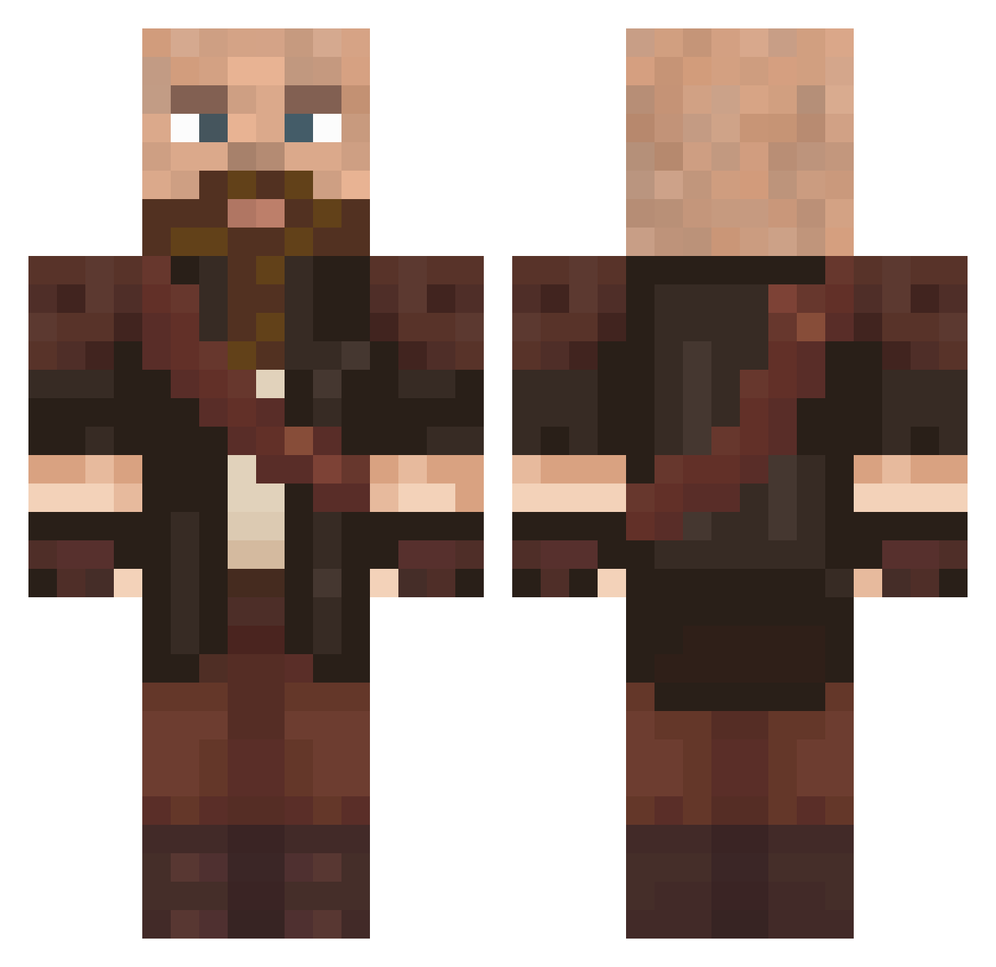 Un_Sanglier Minecraft skin, front and back view