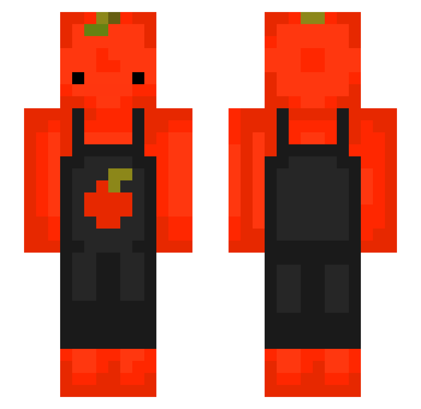 xk02 Minecraft skin, front and back view