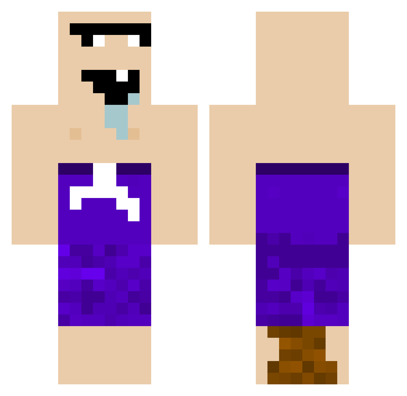 FaintLxcks Minecraft skin, front and back view