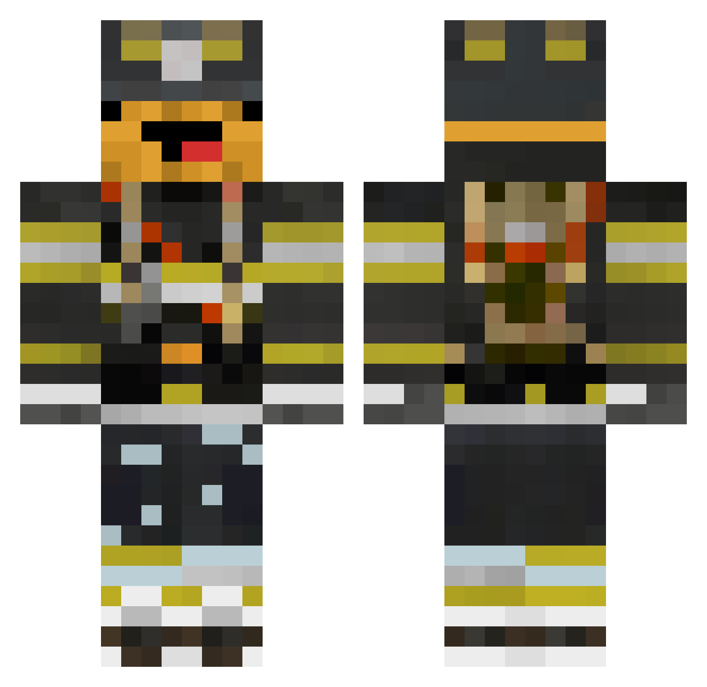 Luftwaffle129 Minecraft skin, front and back view