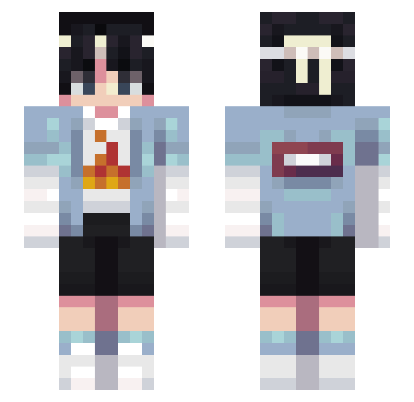 seven324 Minecraft skin, front and back view