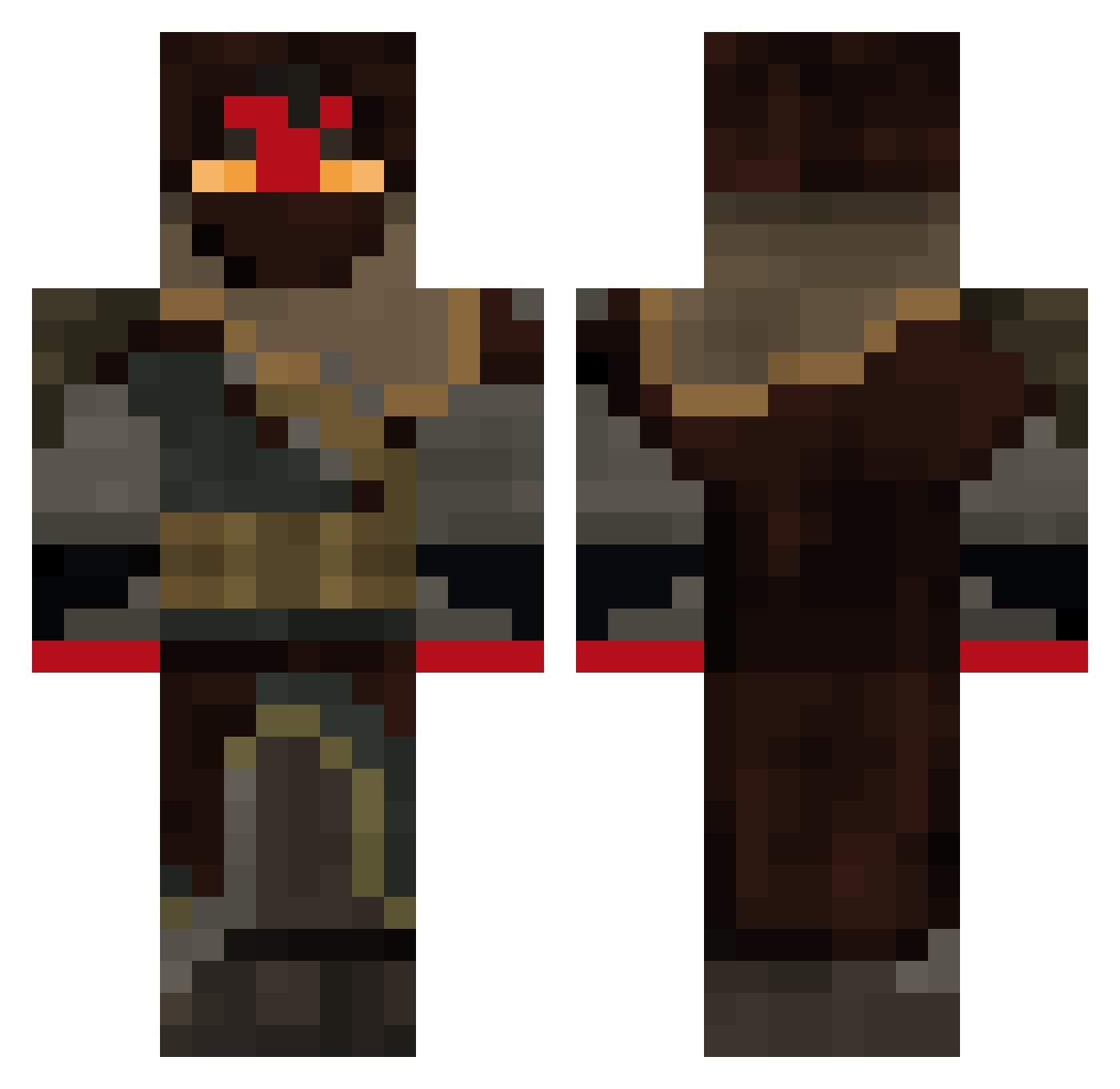 Leeu121 Minecraft skin, front and back view