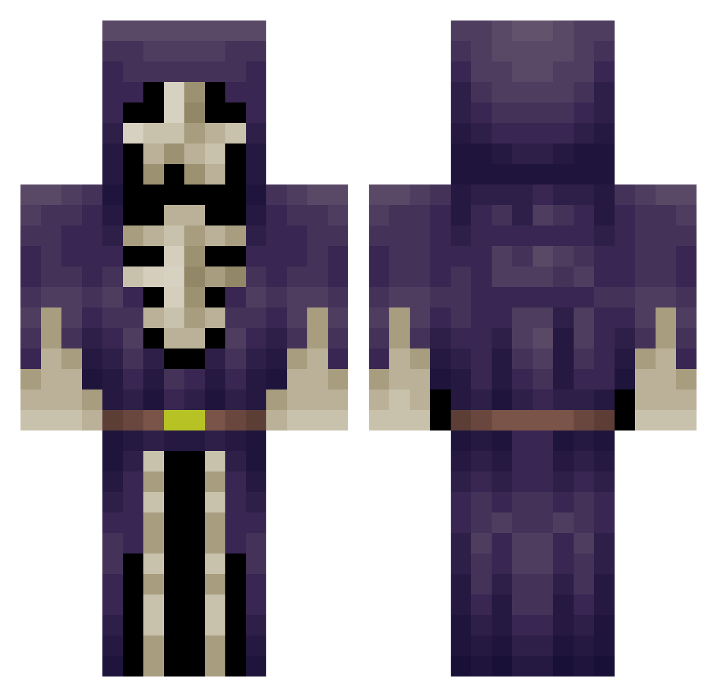 PietaPaka Minecraft skin, front and back view