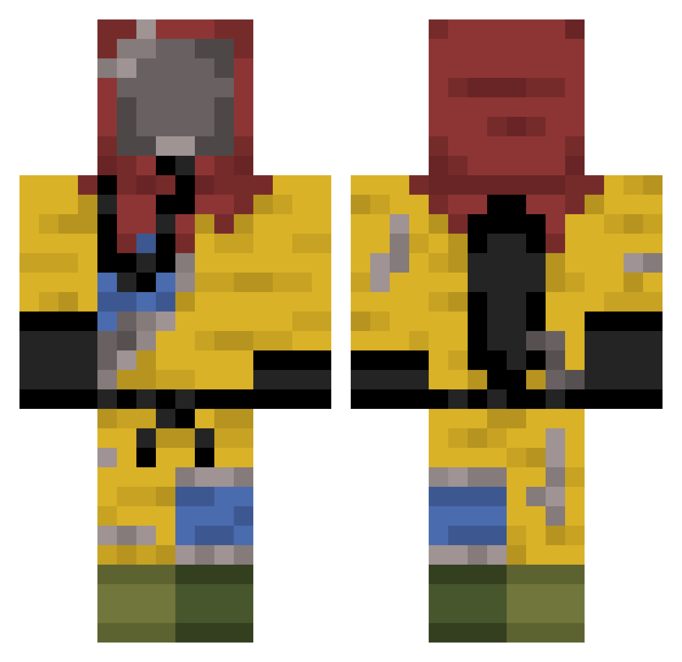 bansi_06 Minecraft skin, front and back view